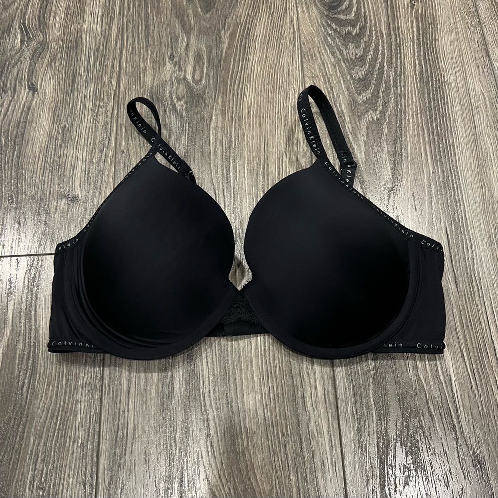 Calvin Klein Black T-Shirt Bra with Logo Trim